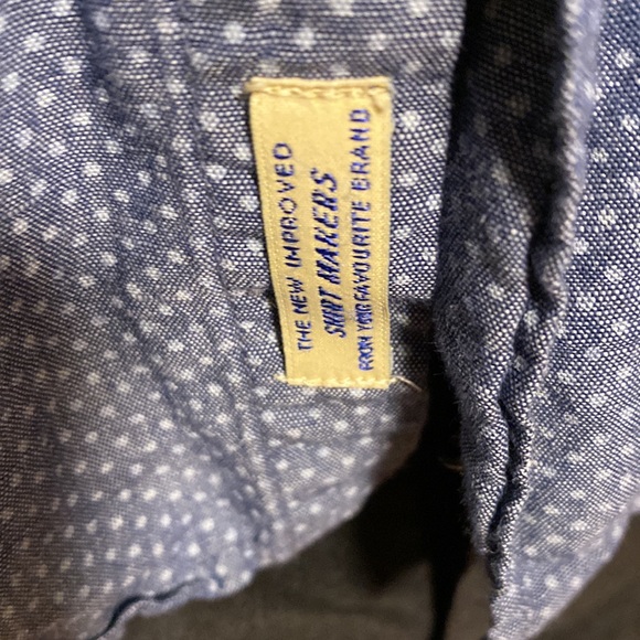 Scotch &Soda men’s denim blue with white polka dot Oxford shirt, size Medium - Picture 3 of 4